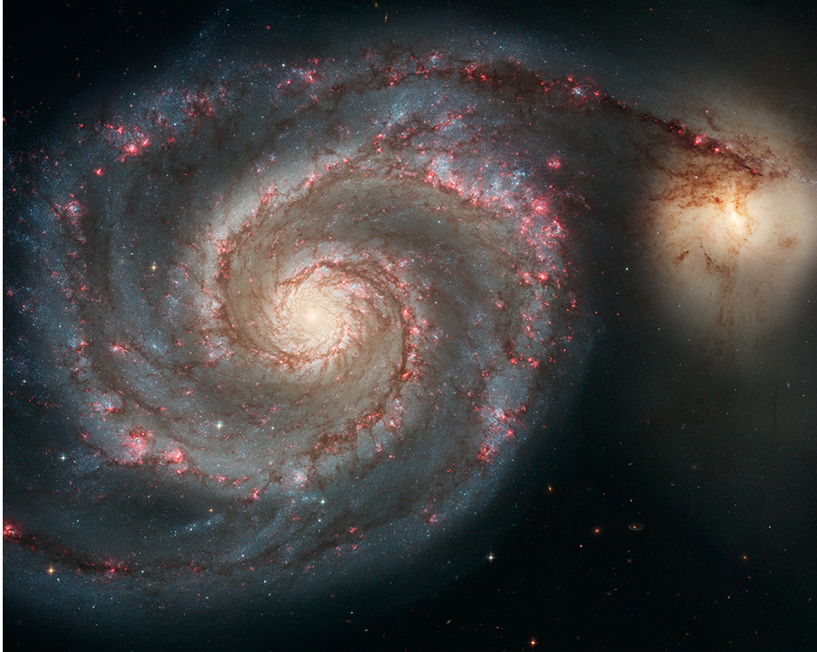 The Whirlpool Galaxy and its smaller companion galaxy